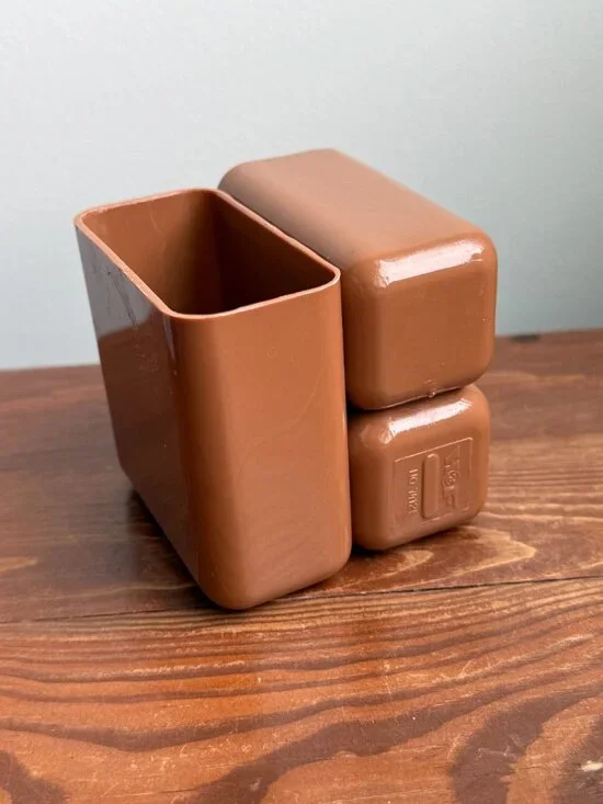 Small Brown Plastic Stationary Desk Organizer w/ Drawers - Picture 2 of 10